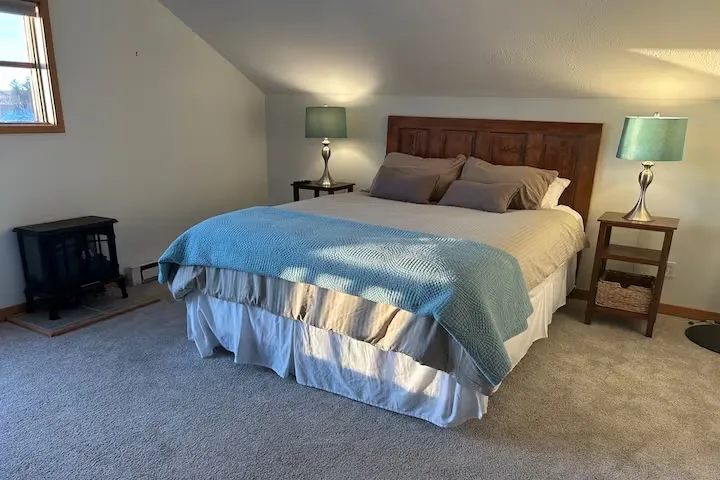 Blue-accent bedroom